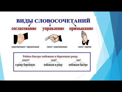 Видео: Словосочетание как синтаксическая единица. Виды синтаксической связи.