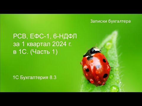 Видео: РСВ, ЕФС-1, 6-НДФЛ за 1 квартал 2024 года в программе 1С