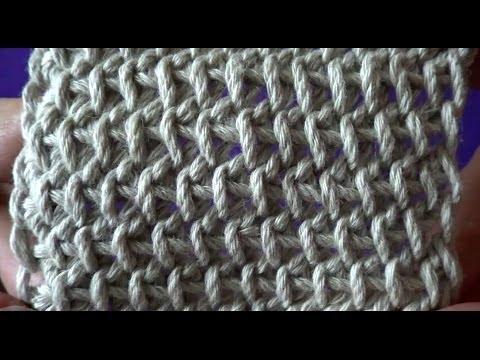 Видео: Тунисский столбик под верхнюю нить косички закрепления