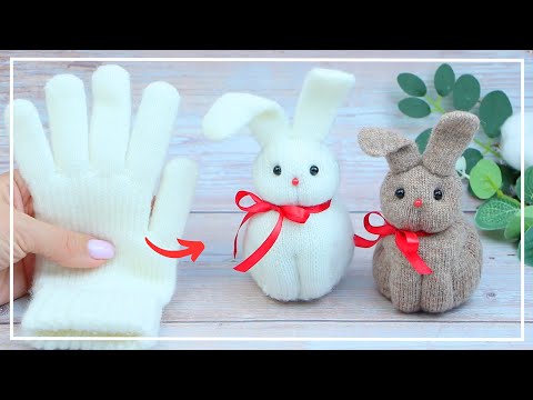 Видео: Милый Зайчик из одной перчатки 🧤 Мастер-класс 🐇 Cute Bunny making 💛 DIY NataliDoma