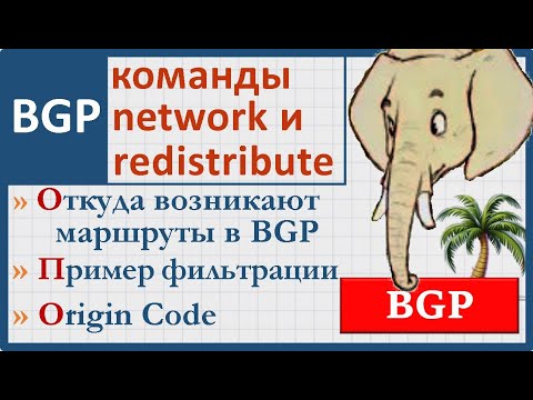 Видео: 6.9 BGP. Border Gateway protocol. Часть 9. Команды network и redistribute