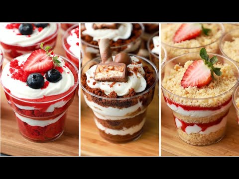 Видео: Десерты в стаканчиках ТРАЙФЛЫ 😍 ТОП 4 лучших вкуса ☆ Без желатина