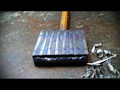 Видео: Дикая дамасская сталь. Изготовление клинка.