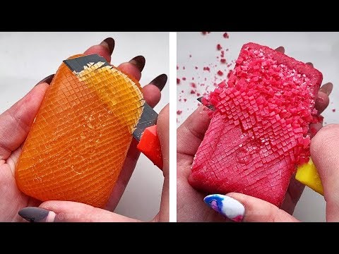 Видео: Асмр мыло резки | Удовлетворительное видео [ASMR] #87