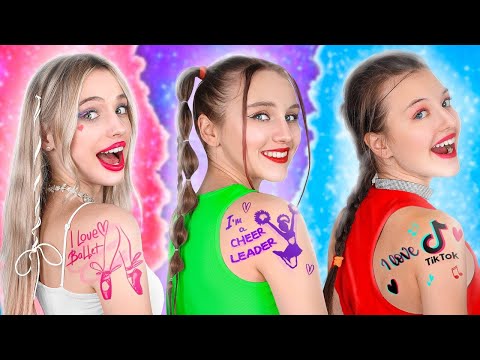 Видео: Балерина VS Тиктокерша VS Чирлидерша || Популярная VS Непопулярная Девушка В Школе