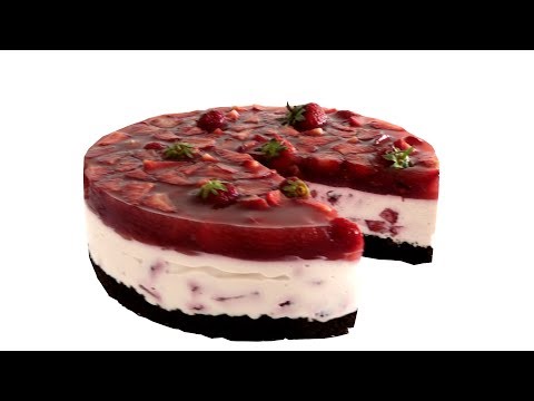 Видео: Творожно-клубничный торт. Мало калорий и максимум вкуса.