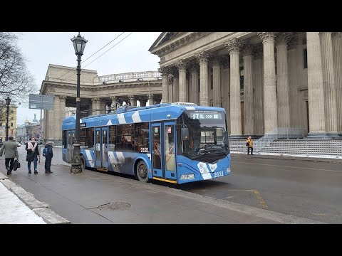 Видео: Троллейбус, маршрут №17 БКМ-32100D б.2121 (14.12.2020) Санкт-Петербург