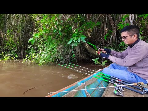 Видео: Гигантский огненный угорь. Речная ловля креветок [Часть 1]