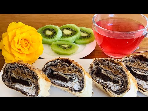 Видео: Хрумкий МАКОВИЙ рулет за 5 хв🍷з горіхами і кокосом🍷 Poppy seed roll
