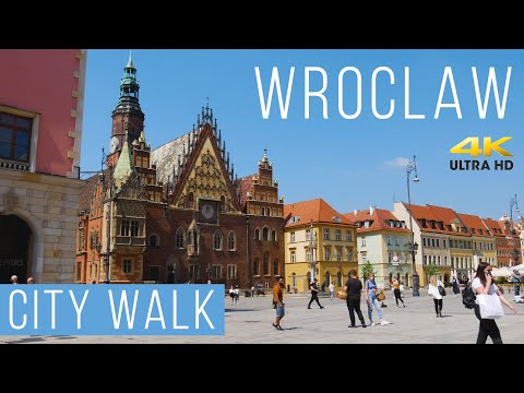 Видео: Wroclaw city walk 4k Poland 2021 |  Прогулка по центру города - Вроцлав