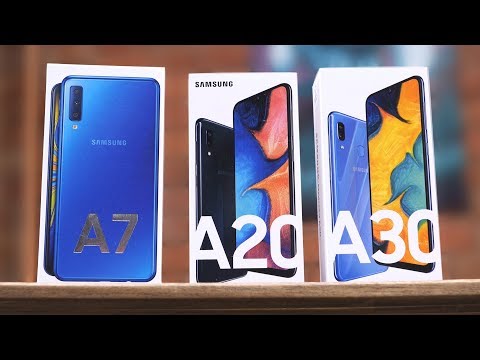 Видео: Samsung Galaxy A30, A20 или A7 2018: что купить? Обзор-сравнение самсунгов за 15 000 рублей