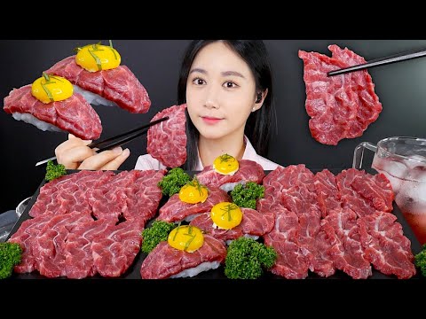Видео: МУКБАНГ Сырая Говядина🥩*Суши Из Сырой Говядины | Real Sound MUKBANG | АСМР | EATING SHOW