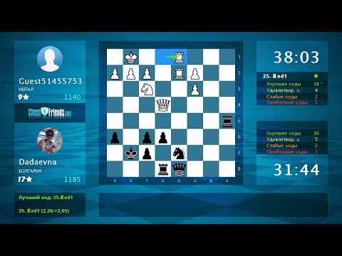 Видео: Анализ шахматной партии: Guest51455753 - Dadaevna, 0-1 (по ChessFriends.com)