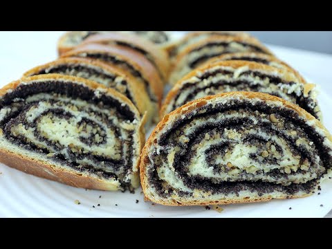 Видео: Рулет с маком и орехами. Вкусный дрожжевой рулет к чаю