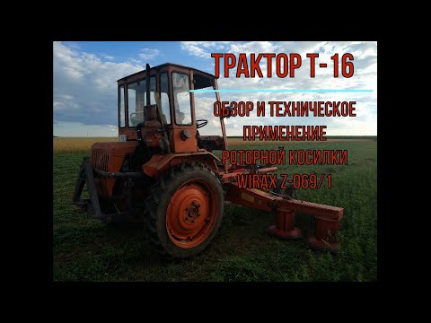 Видео: Трактор Т-16 с  роторной косилкой Wirax Z-069/1