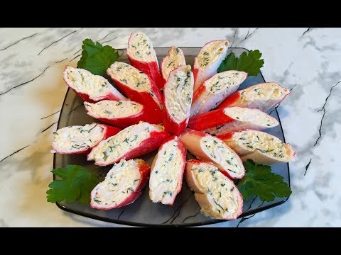 Видео: Фаршированные Крабовые Палочки / Crab Sticks (Appetizer) / Закуска из Крабовых Палочек на Праздник