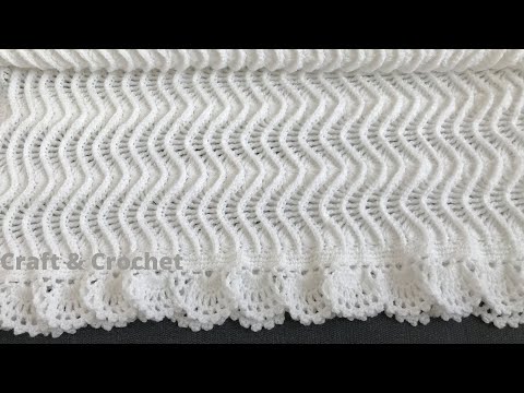 Видео: Простое вязание крючком детское одеяло / выкройка одеяла крючком / craft & crochet 1204