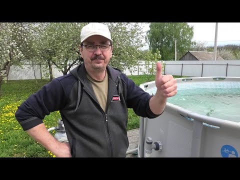 Видео: Каркасный бассейн Чистка дна после первой зимовки