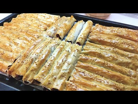 Видео: Роллини из фило. С 3 начинками. Filo rollini. With 3 fillings.