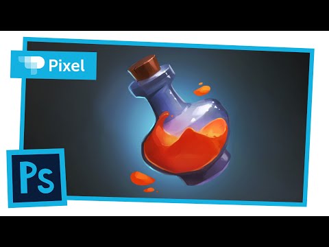Видео: Рисуем склянку с зельем в Adobe Photoshop | уроки для новичков
