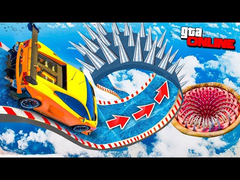 Видео: ЭТО НЕ СПУСК - ЭТО АД! САМЫЙ РАНДОМНЫЙ СКОЛЬЗКИЙ СПУСК ПО ЛЬДУ С ЛОВУШКАМИ в GTA 5 ONLINE