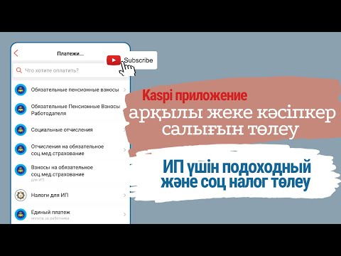 Видео: Налоги для ИП. Жеке кәсіпкер салығын төлеу. ИПН және Соц налог төлеу.