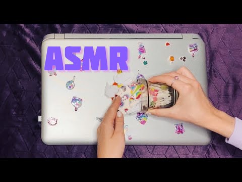 Видео: АСМР 🦄 Клеим наклейки  Неразборчивый шёпот  Звуки рта