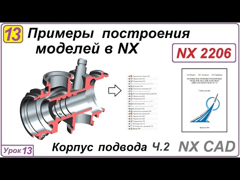 Видео: Примеры построения моделей в NX. Урок 13. Построение корпуса подвода. Часть 2.