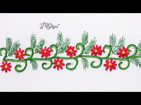Видео: Рождественская вышивка: пограничные швы