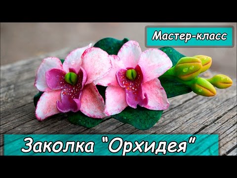 Видео: Заколка для волос "Орхидея" ❤ Полимерная глина ❤ Мастер-класс ❤ Polymer clay tutorial