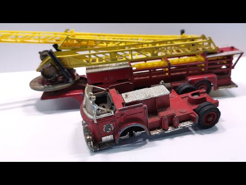 Видео: Реконструкция Corgi Major American Lafrance Aerial Rescue Truck № 1143 Игрушечная модель литая.