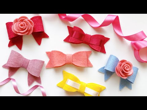 Видео: Как сделать бантик из фетра - пошагово | DIY Easy Felt Bows