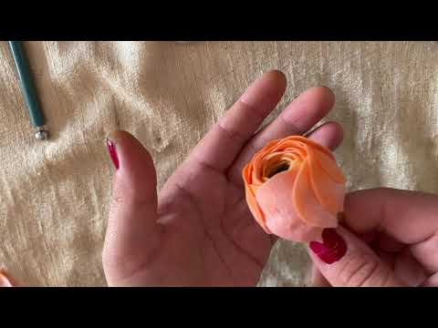 Видео: Ранункулюс полузакрытый из фоамирана