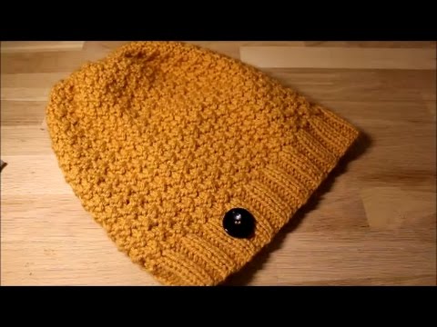 Видео: Простая шапка бини на прямых спицах.