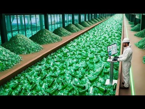 Видео: Как Миллионы Стеклянных Бутылок Перерабатывают На Огромном Заводе