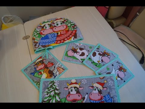 Видео: КОМПЛЕКТ ИЗ ВАФЕЛЬНЫХ ПОЛОТЕНЕЦ ДЛЯ ИНТЕРЬЕРА КУХНИ.