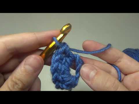 Видео: Урок 6.2 ЛЕВАЯ РУКА. Столбики с накидом в кольцо. Вязание крючком не глядя