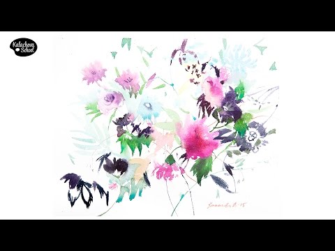 Видео: Рисуем акварелью: Цветы — kalachevaschool.ru