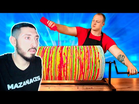 Видео: MAZANAKIS СМОТРИТ ПОВТОРИЛИ НЕВЕРОЯТНУЮ УЛИЧНУЮ ЕДУ / БАРАБАН С МОРОЖЕНЫМ |Реакция на Ванзая|