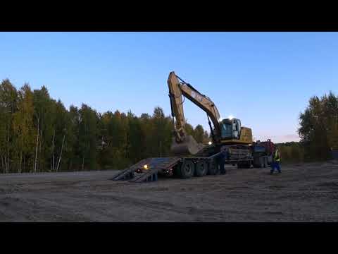Видео: Погрузка экскаватора на трал#loading the excavator onto the trawl