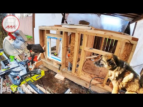 Видео: Будка для Рыжего, ч.1 – строю собачью будку с тёплым полом, перекрытие и стены