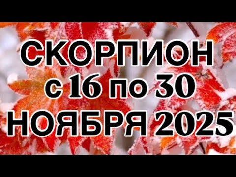 Видео: СКОРПИОН - 16  ПО 30  НОЯБРЯ  2025 | ВАЖНО! | НЕ ВАЖНО! | РЕЗУЛЬТАТ | ПРОГНОЗ ОТ NATALLIA  MARKOWSKA