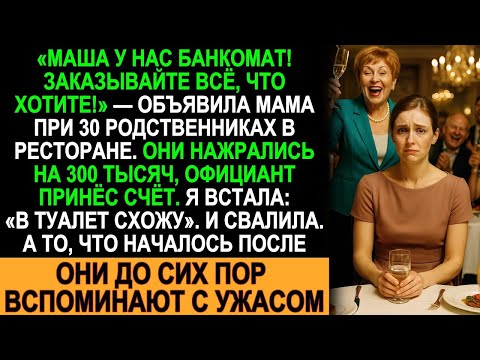 Видео: Семейный ужин обернулся кошмаром, когда мама объявила меня банкоматом. Счёт на 300К, а я исчезла...