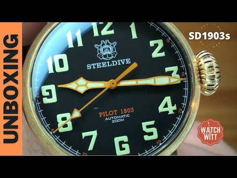 Видео: Часы-пилот из бронзы CuSn8 | Распаковка STEELDIVE SD1903s