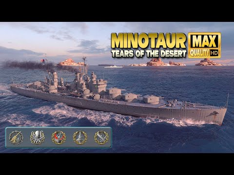 Видео: Увлекательная игра с крейсером Минотавр - World of Warships