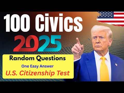 Видео: 100 случайных вопросов и ответов по обществознанию 2025 года - тест на гражданство США 2025 I N40...