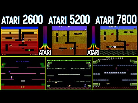 Видео: Atari 2600 против 5200 против 7800 с Mario, Dig Dug, Joust и другими. Использую Cloner Alliance B...