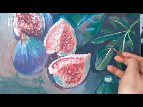 Видео: Как се рисуват Смокини/Уроци по Рисуване/Картини Натюрморт/Смокини/Оригинални Картини