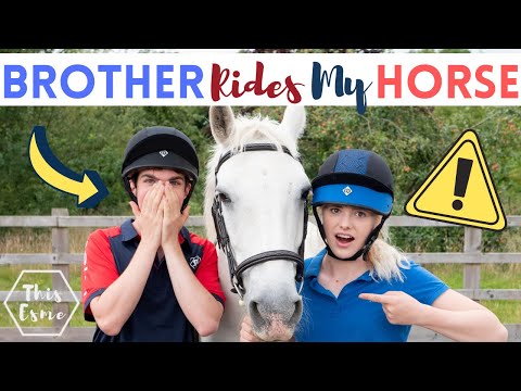 Видео: Брат впервые ездит на моей лошади (не занимаясь конным спортом) РЕКЛАМА | Эта Эсме