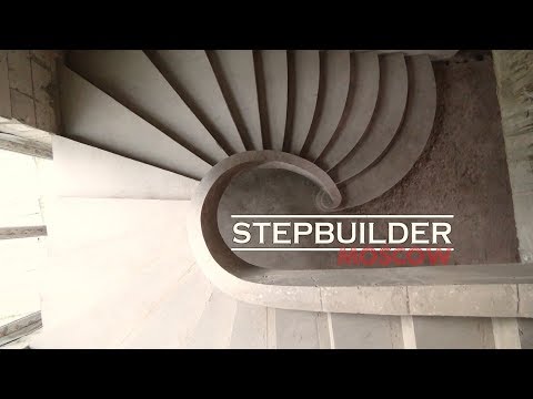 Видео: Монолитная винтовая лестница, монтаж / Spiral Staircase / Бетонщик ступенек / STEPBUILDER